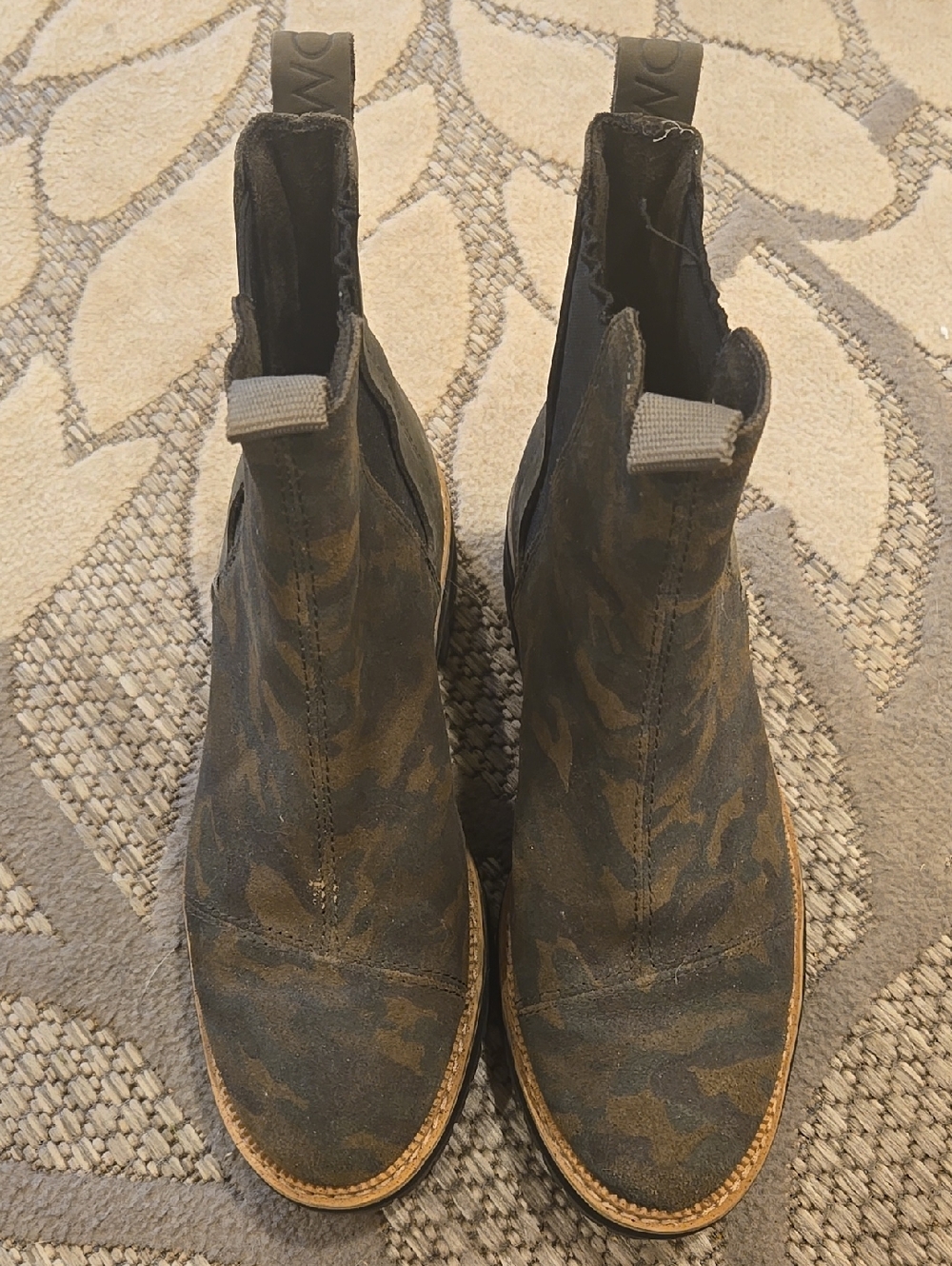 Toms Camouflage Slip-On Combat Boots in Olive Green
